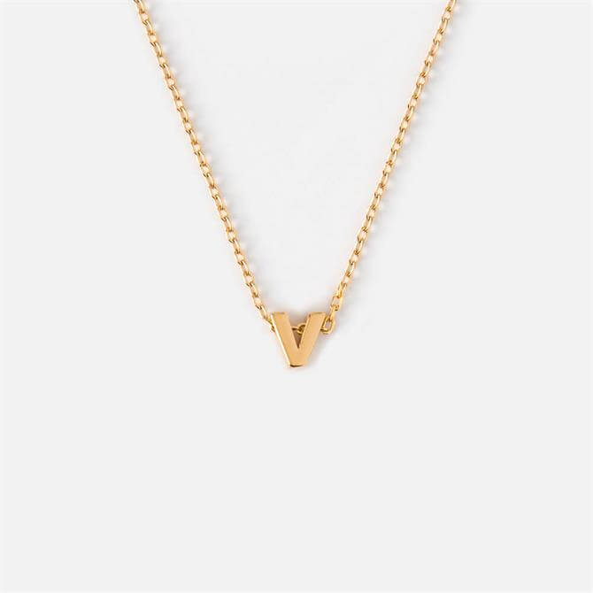 Orelia London Jewellery Initial ‘V’ Gold Necklace